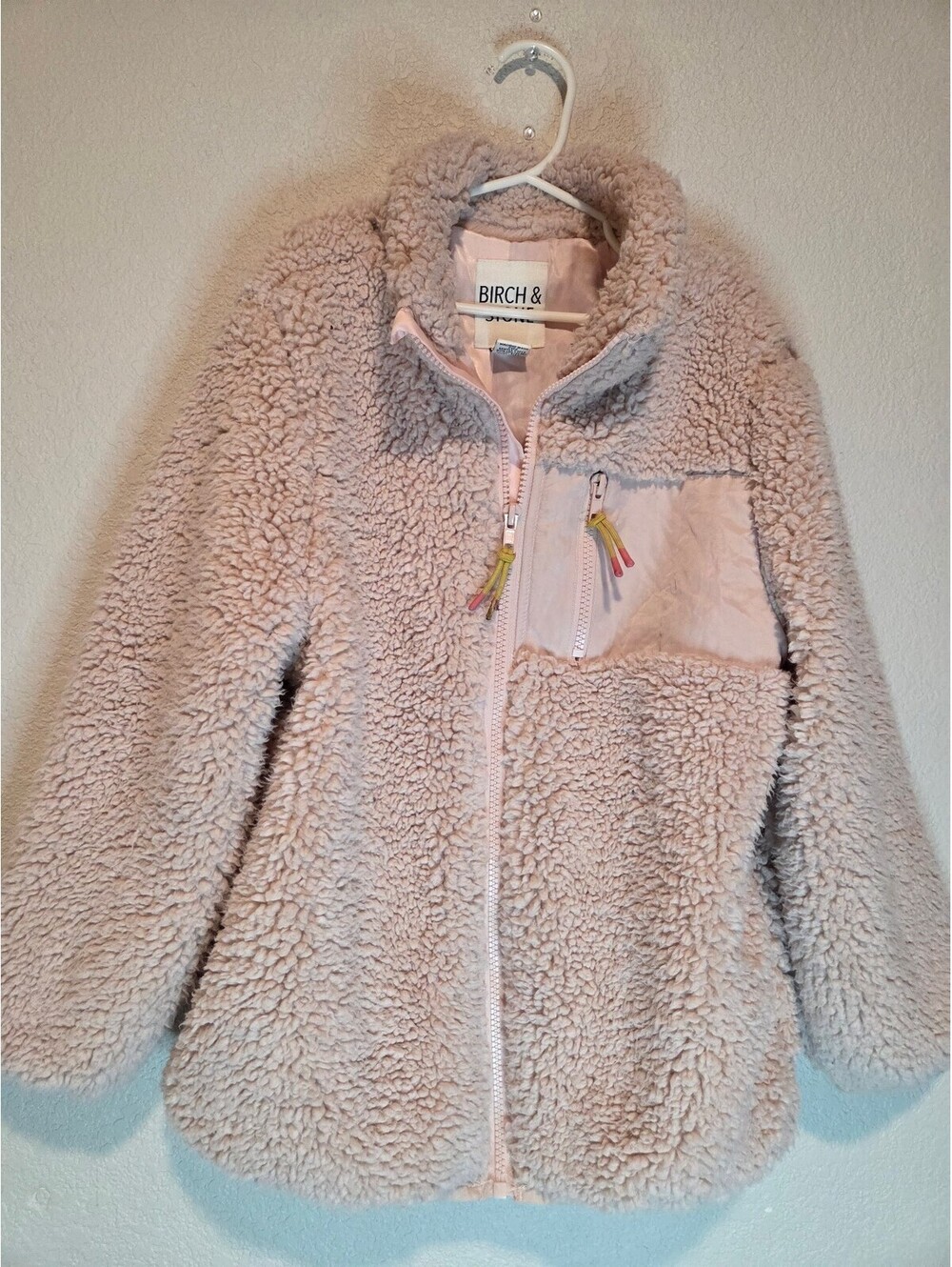 Birch & Stone Children's Cozy Fleece Jacket Size 10 Light Pink